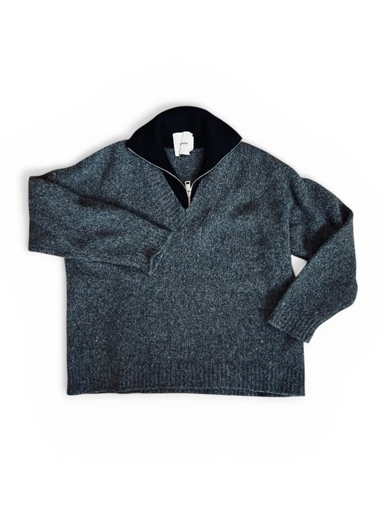 Nanushka Women’s Sz XS Gray Contrast Brushed Merino Wool Pullover Sweater - Picture 2 of 13